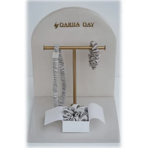 by Dariia Day - Silk Headband - Silver Grey - Fashion - New Collection - Mulberry Silk - Artisan Silk Headband - Luxury - Avvenice