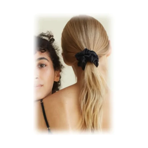 by Dariia Day - Silk Headband and Scrunchie Set - Midnight Black - Mulberry Silk - Silk Headband and Scrunchie - Luxury - Avvenice^ Other Accessories