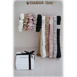 by Dariia Day - Silk Headband and Scrunchie Set - Midnight Black - Mulberry Silk - Silk Headband and Scrunchie - Luxury - Avvenice^ Other Accessories