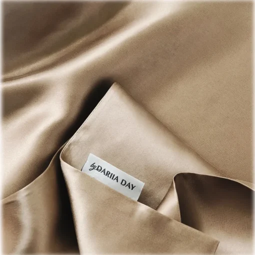 by Dariia Day - Silk Pillowcase - French Beige - Bedding - Home - Mulberry Silk - Artisan Silk Pillowcase - Luxury - Avvenice^ Bedding