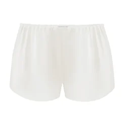 by Dariia Day - Silk Shorts - Powder White - Fashion - New Collection - Mulberry Silk - Artisan Silk Shorts - Luxury - Avvenice^ Trousers