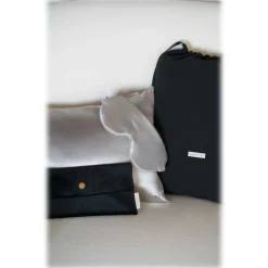 by Dariia Day - Silk Travel Set - Silver Grey - Fashion - New Collection - Mulberry Silk - Artisan Silk Travel Set - Luxury - Avvenice^ Bedding