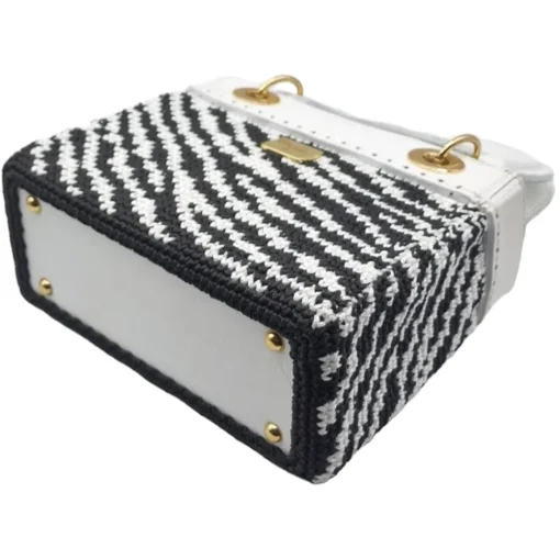 CapriNina - CapriDì Mini - Fine Bag Handmade in Capri - White Zebra - Handmade in Italy - Exclusive Luxury - Avvenice