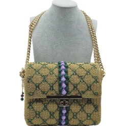CapriNina - CapriGu - Fine Bag Handmade in Capri - Gold Embroidery Green - Handmade in Italy - Exclusive Luxury - Avvenice^ Bags & Trolley | Bags