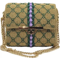 CapriNina - CapriGu - Fine Bag Handmade in Capri - Gold Embroidery Green - Handmade in Italy - Exclusive Luxury - Avvenice^ Bags & Trolley | Bags