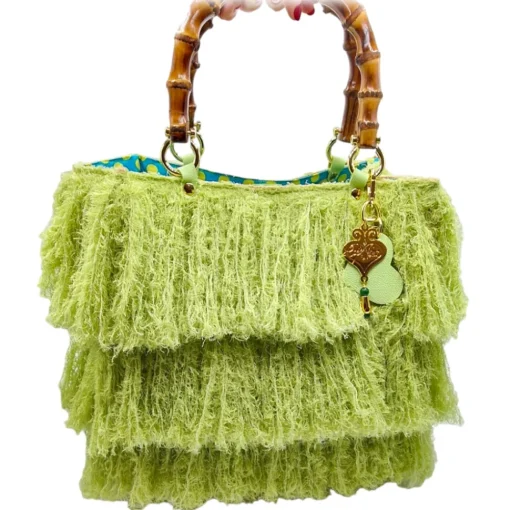 CapriNina - Le Charleston - Fine Bag Handmade in Capri - Green - Handmade in Italy - Exclusive Luxury - Avvenice^ Bags & Trolley | Bags