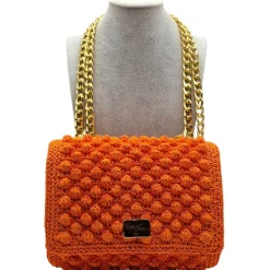 CapriNina - Ninetta Silke - Fine Bag Handmade in Capri - Orange - Handmade in Italy - Exclusive Luxury - Avvenice^ Bags & Trolley | Bags