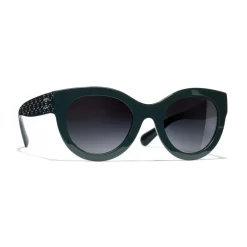 Chanel - Butterfly Sunglasses - Dark Green Gray Gradient - Eyewear - Avvenice