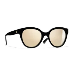 Chanel - Butterfly Sunglasses - Black Gold Mirror - Eyewear - Avvenice^ Sunglasses & Eyewear