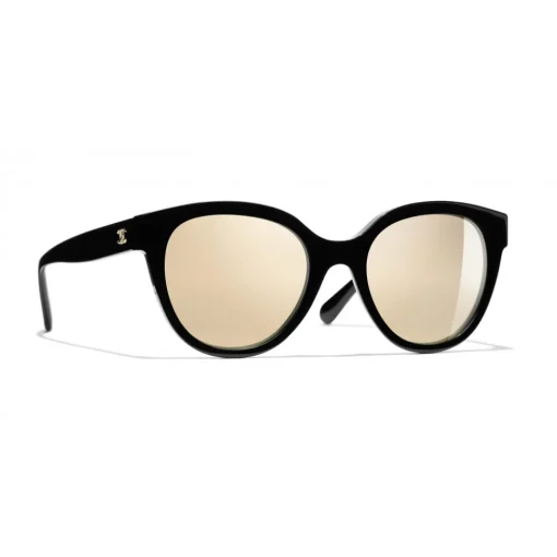 Chanel - Butterfly Sunglasses - Black Gold Mirror - Eyewear - Avvenice^ Sunglasses & Eyewear