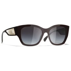 Chanel - Butterfly Sunglasses - Dark Red White Gold - Eyewear - Avvenice^ Sunglasses & Eyewear
