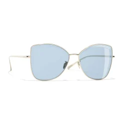 Chanel - Butterfly Sunglasses - Gold Light Blue - Eyewear - Avvenice