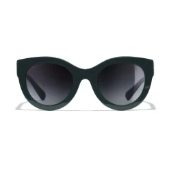 Chanel - Butterfly Sunglasses - Dark Green Gray Gradient - Eyewear - Avvenice