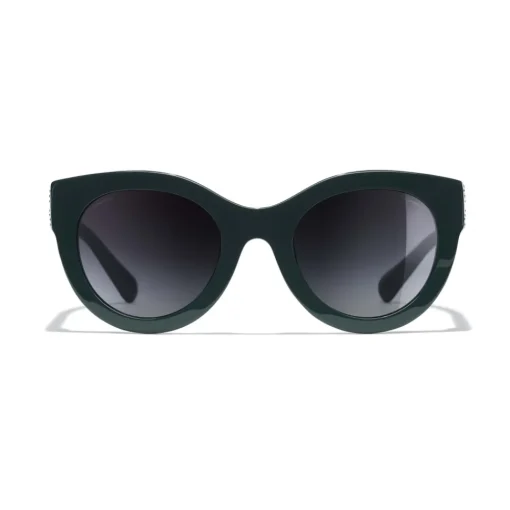 Chanel - Butterfly Sunglasses - Dark Green Gray Gradient - Eyewear - Avvenice