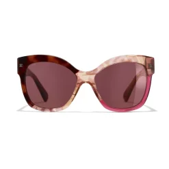 Chanel - Butterfly Sunglasses - Dark Tortoise Pink - Eyewear - Avvenice