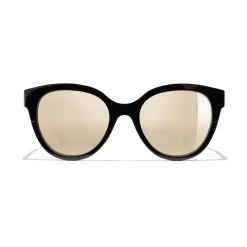 Chanel - Butterfly Sunglasses - Black Gold Mirror - Eyewear - Avvenice^ Sunglasses & Eyewear