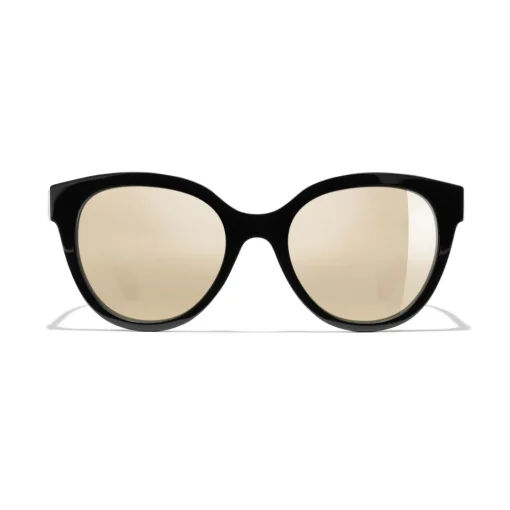 Chanel - Butterfly Sunglasses - Black Gold Mirror - Eyewear - Avvenice^ Sunglasses & Eyewear