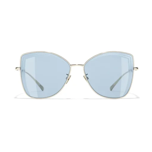 Chanel - Butterfly Sunglasses - Gold Light Blue - Eyewear - Avvenice