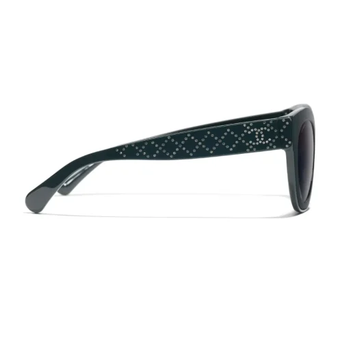 Chanel - Butterfly Sunglasses - Dark Green Gray Gradient - Eyewear - Avvenice