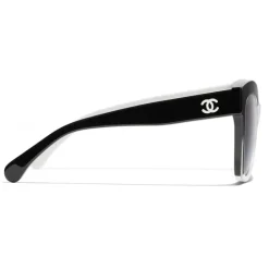 Chanel - Butterfly Sunglasses - Black White Gray - Eyewear - Avvenice