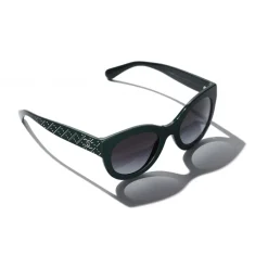Chanel - Butterfly Sunglasses - Dark Green Gray Gradient - Eyewear - Avvenice