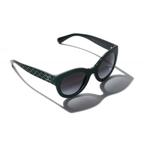 Chanel - Butterfly Sunglasses - Dark Green Gray Gradient - Eyewear - Avvenice