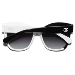 Chanel - Butterfly Sunglasses - Black White Gray - Eyewear - Avvenice