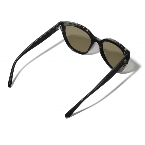 Chanel - Butterfly Sunglasses - Black Gold Mirror - Eyewear - Avvenice^ Sunglasses & Eyewear