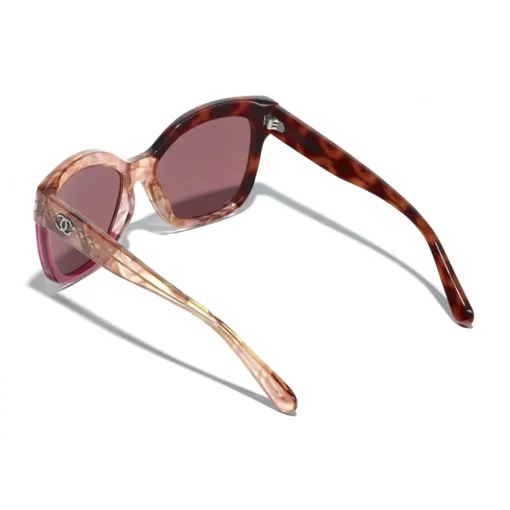 Chanel - Butterfly Sunglasses - Dark Tortoise Pink - Eyewear - Avvenice
