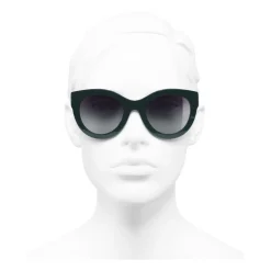 Chanel - Butterfly Sunglasses - Dark Green Gray Gradient - Eyewear - Avvenice