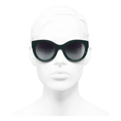 Chanel - Butterfly Sunglasses - Dark Green Gray Gradient - Eyewear - Avvenice