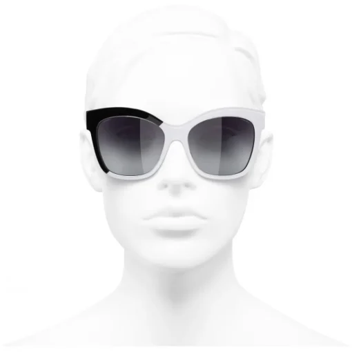 Chanel - Butterfly Sunglasses - Black White Gray - Eyewear - Avvenice