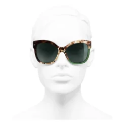Chanel - Butterfly Sunglasses - Dark Tortoise Green - Eyewear - Avvenice^ Sunglasses & Eyewear