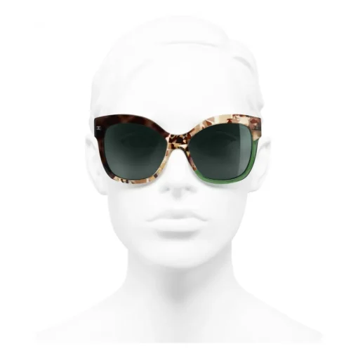 Chanel - Butterfly Sunglasses - Dark Tortoise Green - Eyewear - Avvenice^ Sunglasses & Eyewear