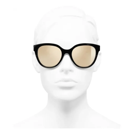 Chanel - Butterfly Sunglasses - Black Gold Mirror - Eyewear - Avvenice^ Sunglasses & Eyewear