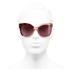 Chanel - Butterfly Sunglasses - Dark Tortoise Pink - Eyewear - Avvenice