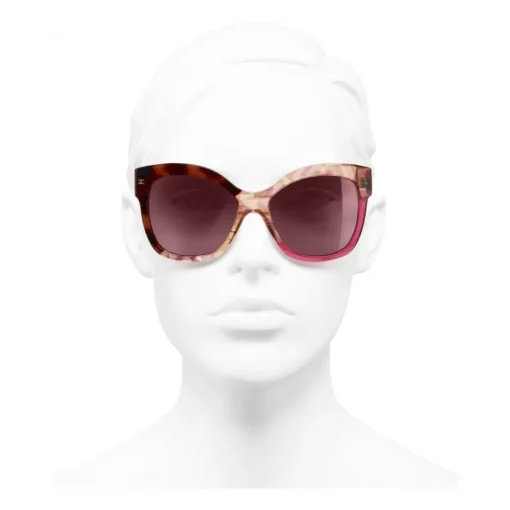 Chanel - Butterfly Sunglasses - Dark Tortoise Pink - Eyewear - Avvenice