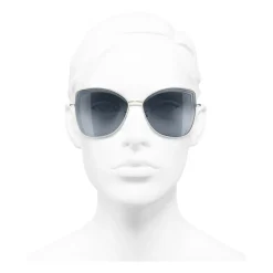 Chanel - Butterfly Sunglasses - Gold Light Blue - Eyewear - Avvenice