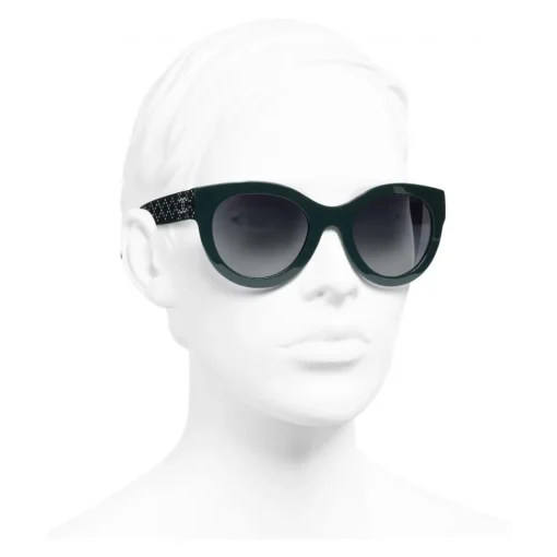Chanel - Butterfly Sunglasses - Dark Green Gray Gradient - Eyewear - Avvenice