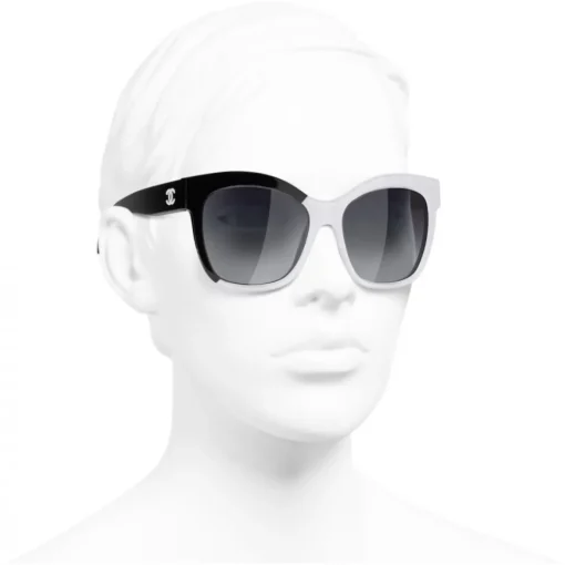 Chanel - Butterfly Sunglasses - Black White Gray - Eyewear - Avvenice