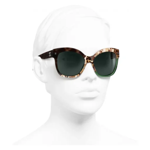 Chanel - Butterfly Sunglasses - Dark Tortoise Green - Eyewear - Avvenice^ Sunglasses & Eyewear