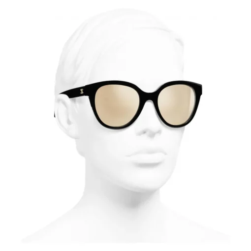 Chanel - Butterfly Sunglasses - Black Gold Mirror - Eyewear - Avvenice^ Sunglasses & Eyewear