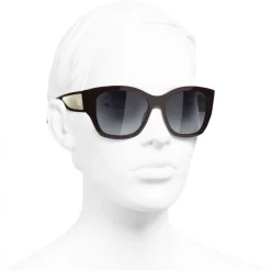 Chanel - Butterfly Sunglasses - Dark Red White Gold - Eyewear - Avvenice^ Sunglasses & Eyewear