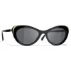 Chanel - Cat Eye Sunglasses - Black Gray - Eyewear - Avvenice