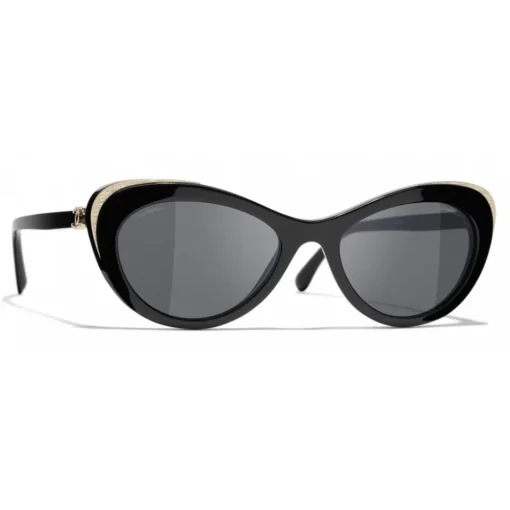 Chanel - Cat Eye Sunglasses - Black Gray - Eyewear - Avvenice