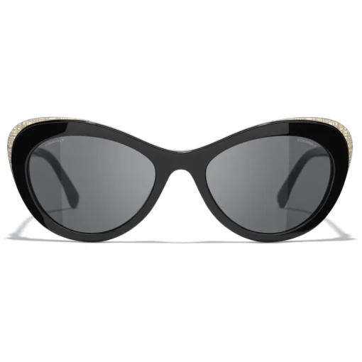 Chanel - Cat Eye Sunglasses - Black Gray - Eyewear - Avvenice