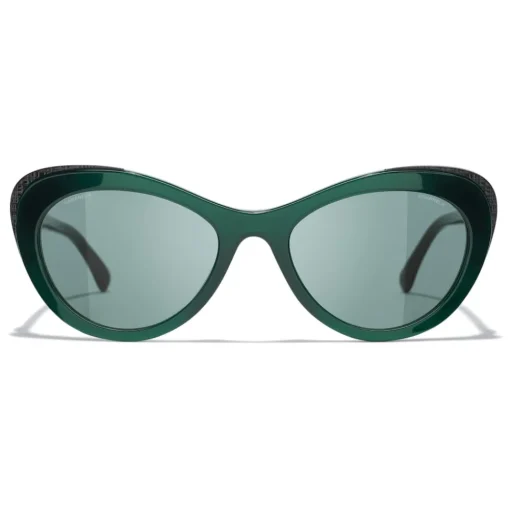 Chanel - Cat Eye Sunglasses - Green - Eyewear - Avvenice