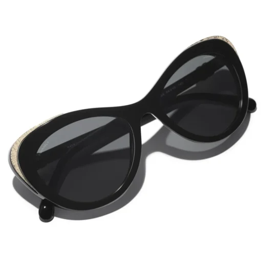 Chanel - Cat Eye Sunglasses - Black Gray - Eyewear - Avvenice