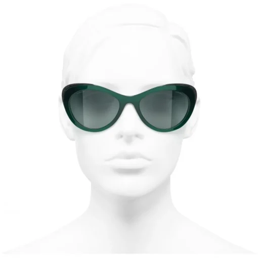 Chanel - Cat Eye Sunglasses - Green - Eyewear - Avvenice