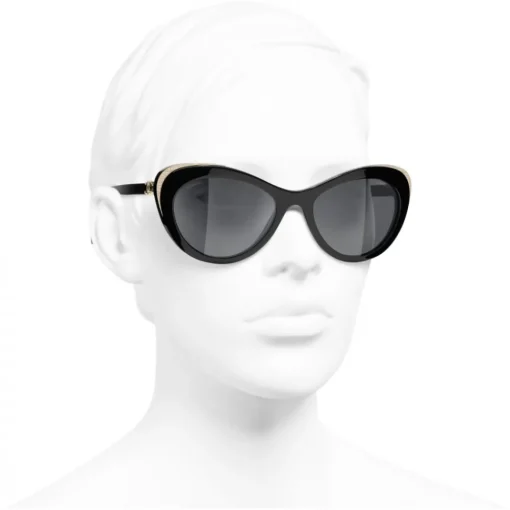 Chanel - Cat Eye Sunglasses - Black Gray - Eyewear - Avvenice